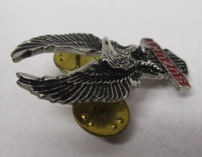 Suzuki Silver & Red Motorcycle Bike Cruiser Rider Vest Jacket Eagle Metal Pin