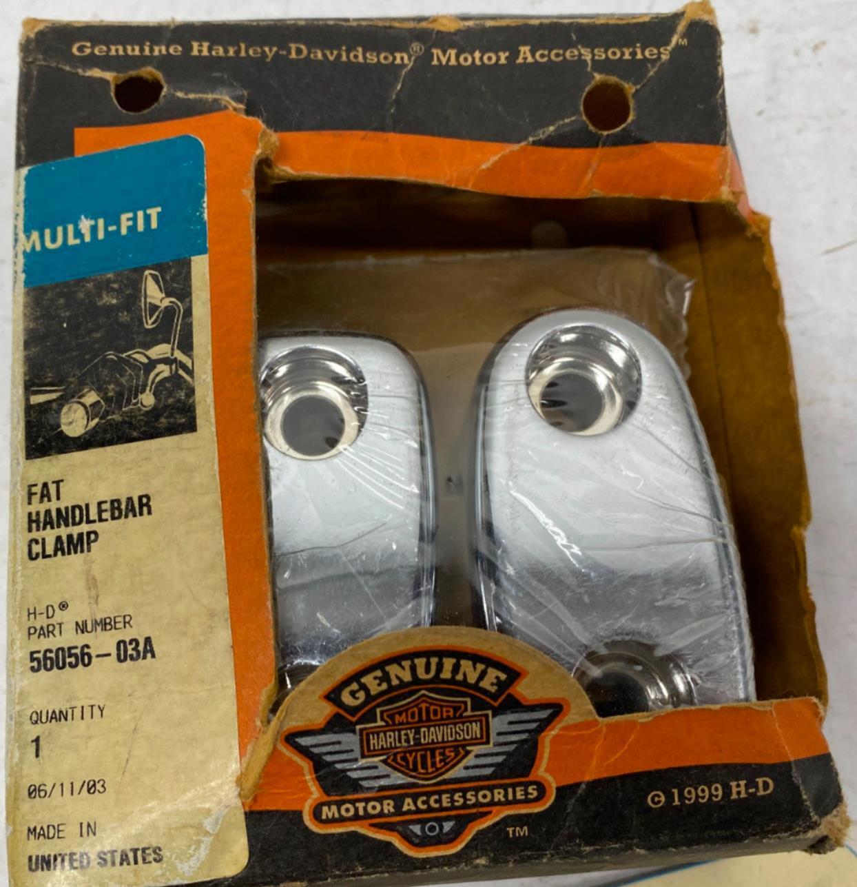 Harley Davidson Genuine Fat Handlebar Clamps Chrome 56056-03A