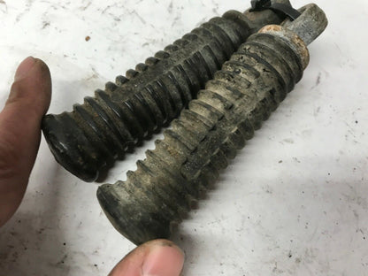 Pair Harley Shovelhead Sportster Foot Pegs Foot Rests Rubber Simple Round