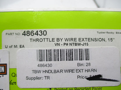 Harley Davidson Namz  NTBW-J15 NOS Throttle By Wire Extension Harness 15" 486430
