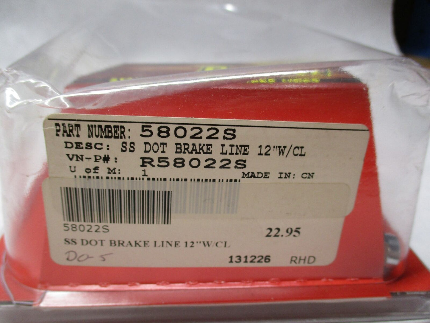 Russell Harley Davidson SS Dot Brake Line Hose 12" w/ CL R58022S