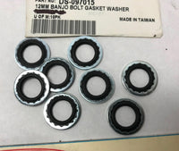 Lot of (8) Banjo Bolt Washers DS-097015 12MM Basket