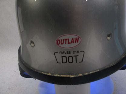 Outlaw Silver G103 Extra Small XS DOT Motorcycle Half Helmet