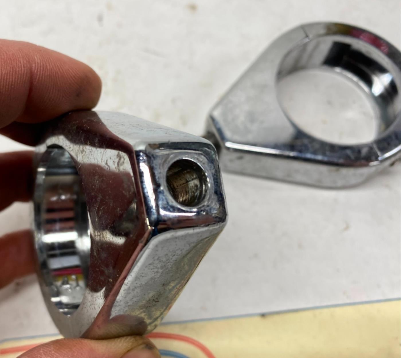 set of (2) Harley Windshield Mounting Clamps Brackets