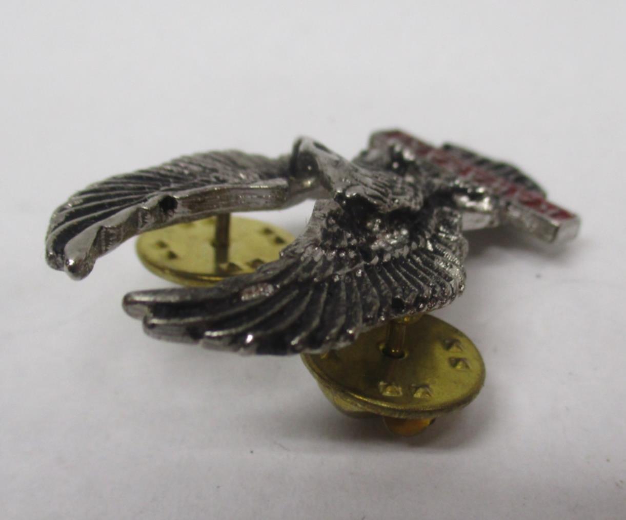 Kawasaki Silver & Red Motorcycle Bike Cruiser Rider Vest Jacket Eagle Metal Pin