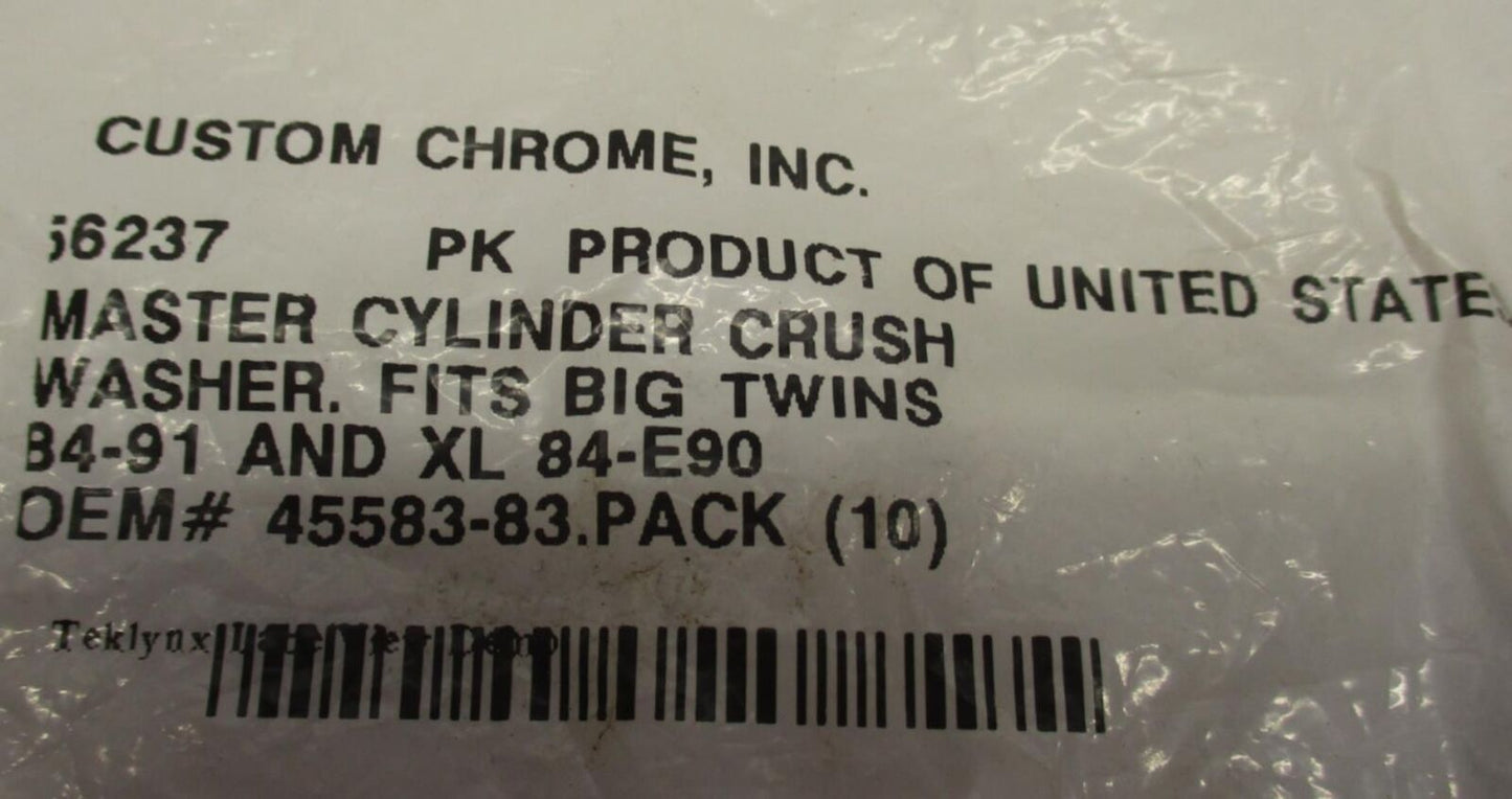 Custom Chrome 56-237 Harley Master Cylinder Crush Washer OEM 45583-03 10-pack