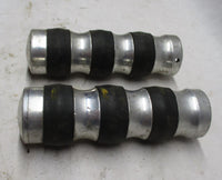 Harley Davidson Custom Ribbed Grips Silver Black 1" handlebars