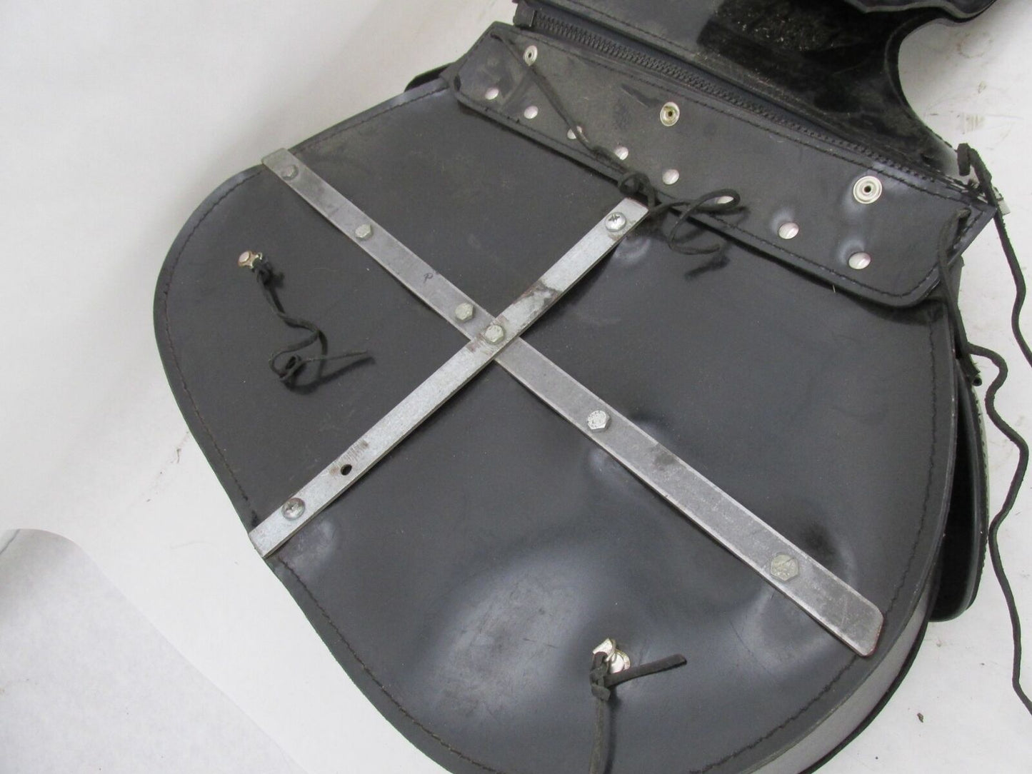 Set of Harley Davidson Universal Pleather Black Saddle Bags w/ Eagle Star Emblem