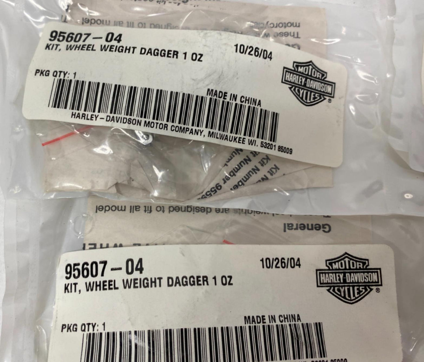 Lot of (4) Harley Genuine Wheel Weight Dagger 102 95607-04
