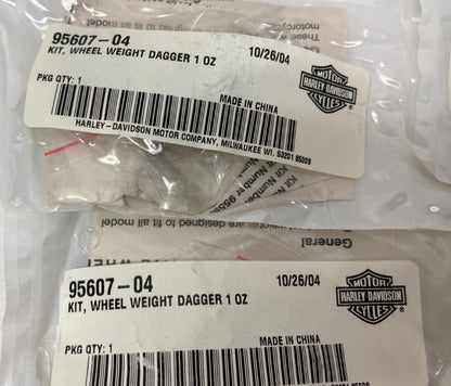 Lot of (4) Harley Genuine Wheel Weight Dagger 102 95607-04