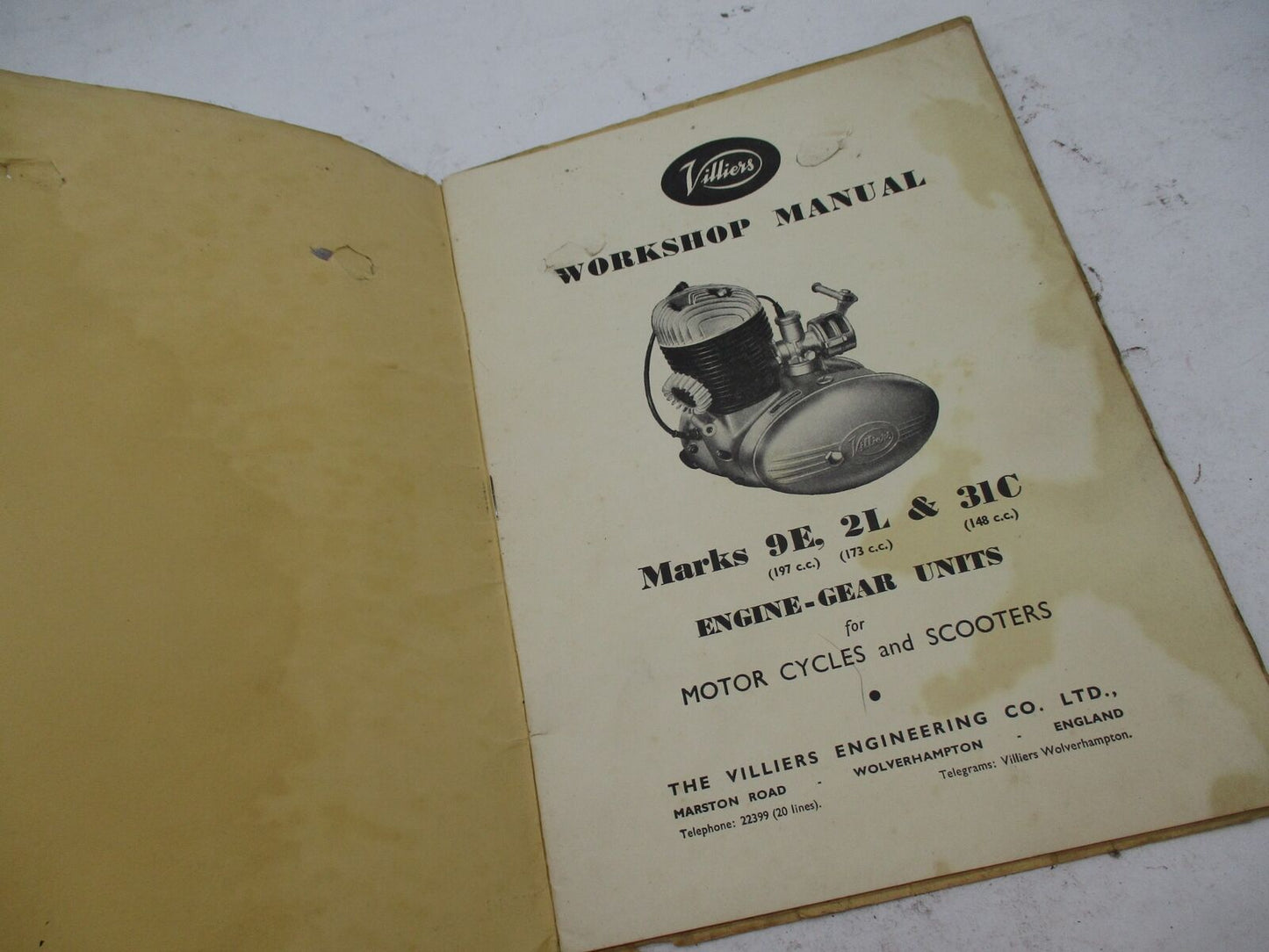 Villers Motor Cycles and Scooters 1960 Engine-Gear Units Workshop Manual