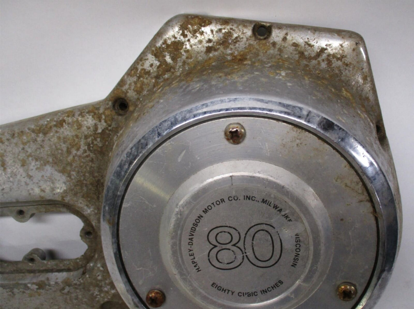 Harley Shovelhead Primary Cover 60506-77 w/ 80 Cubic Inch 3 hole Derby Cover