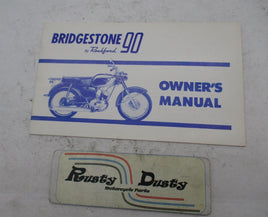 Vintage Original Bridgestone 90 by Rockford Owners Manual Handbook