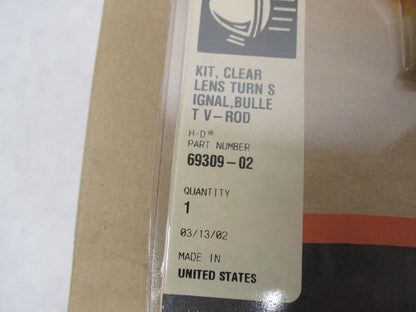 Harley Davidson Genuine NOS V-Rod Bullet Clear Lens Turn Signal Kit 69309-02