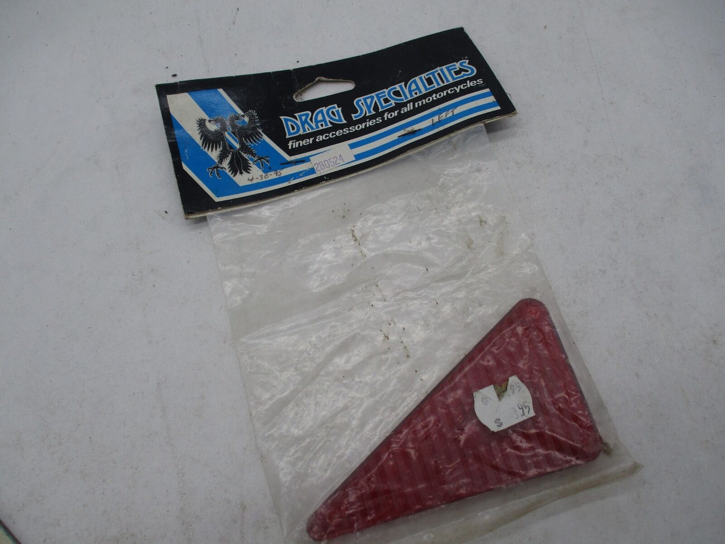 Drag Specialties NOS Motorcycle Left Triangle Triangular Red Light Lens