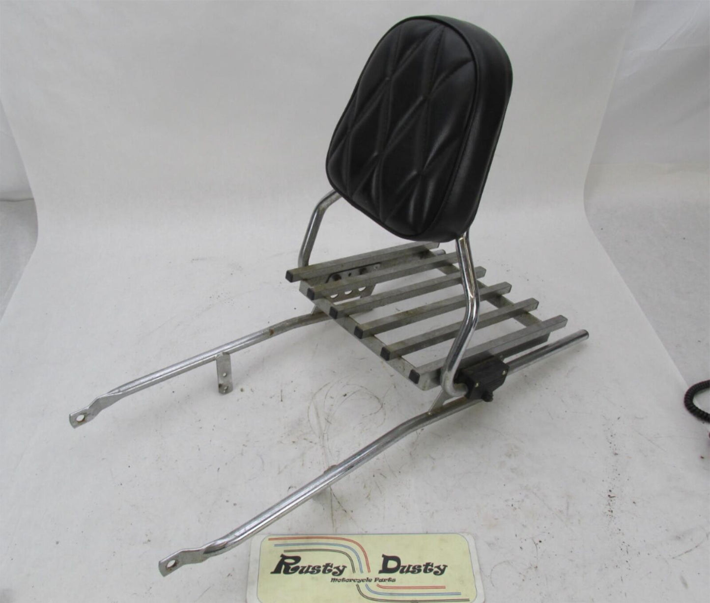 Honda GL CB Diamond Stitched Sissy Bar Passenger Backrest Luggage Rack