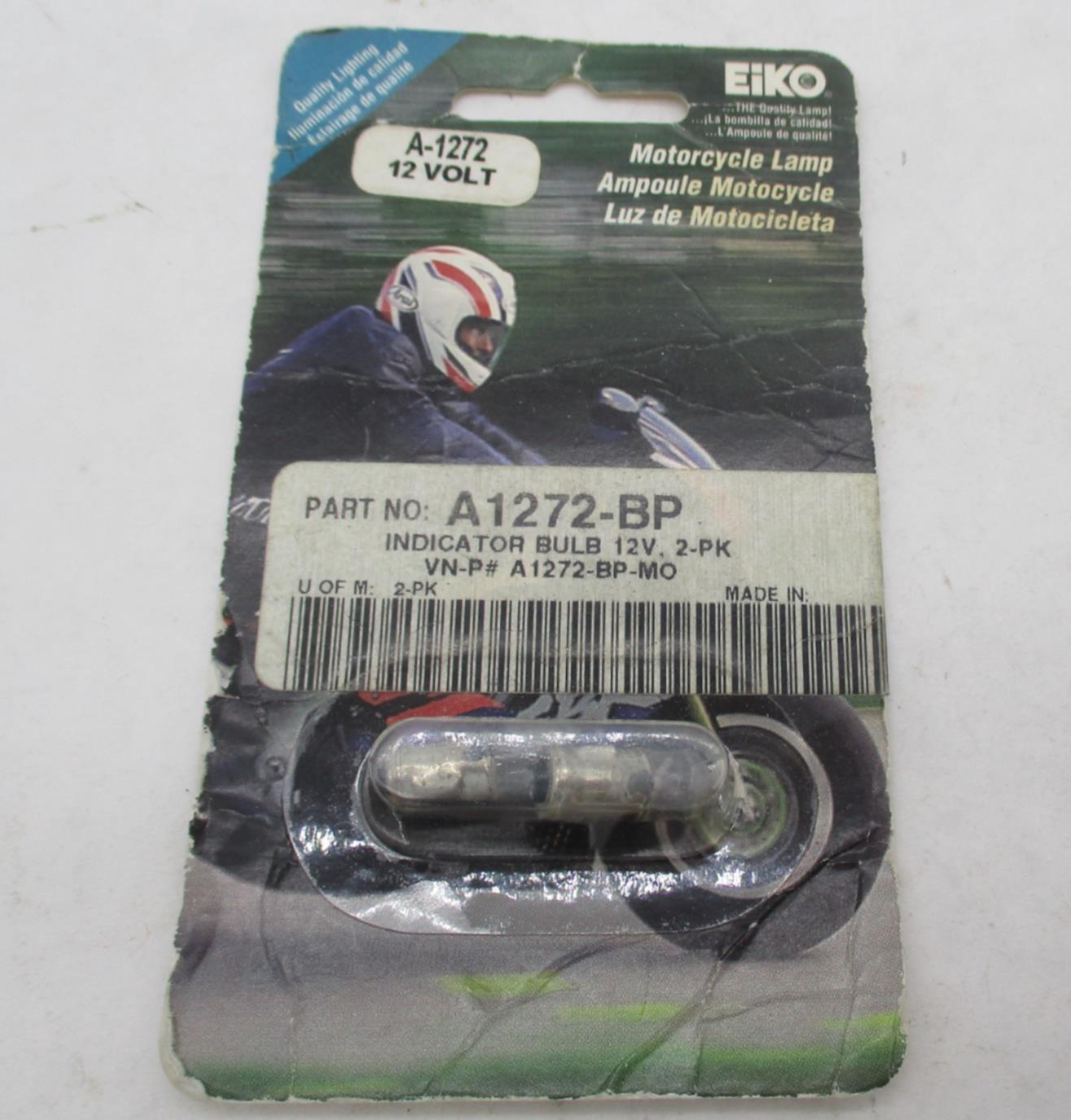 Eiko Motorcycle Indicator Bulb Lamp 12 Volt A1272-BP 2-Pack Harley Davidson