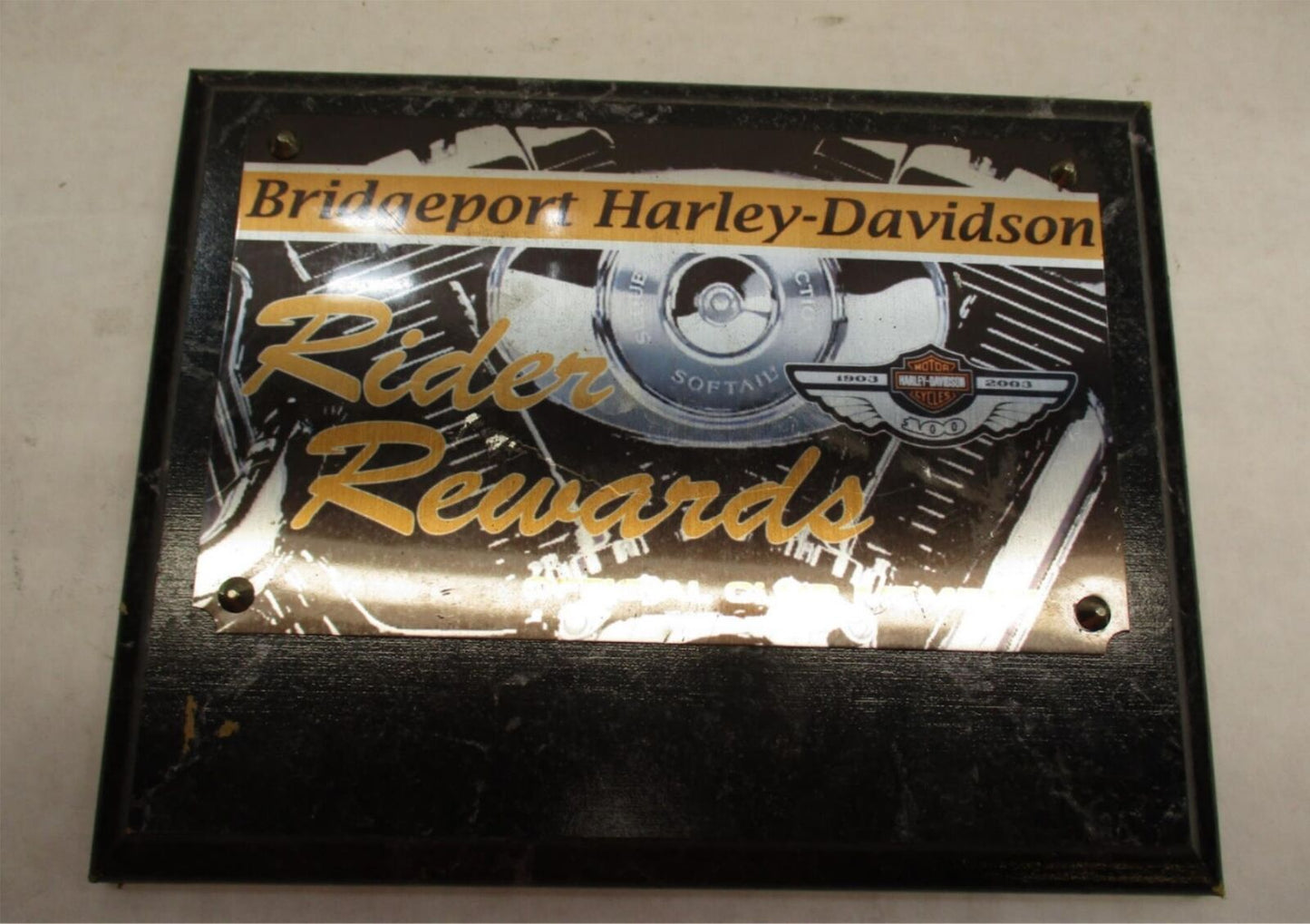 Bridgeport Harley Davidson Biker Club Member Membership Plaque