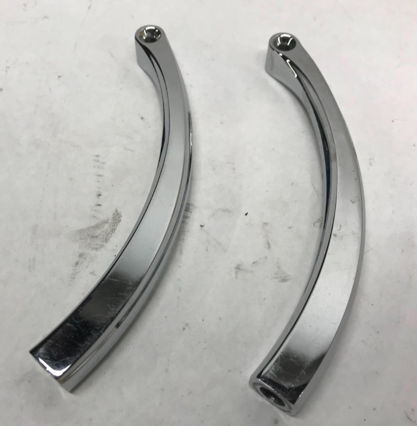 Pair Chrome Mirror Curved Stems Harley Custom