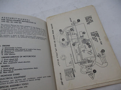 Vintage Original 1970s CZ Moto Cross Manual Book  125cc 250cc 400cc