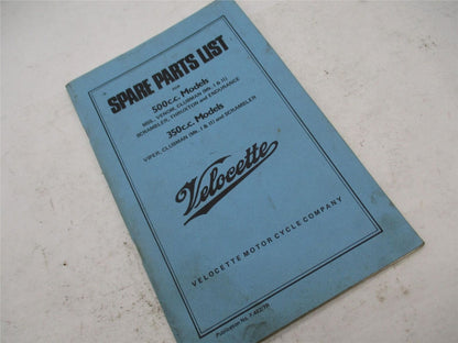 Velocette Viper Clubman 350 MSS Venom 500 Spare Parts List Book F.482/7R