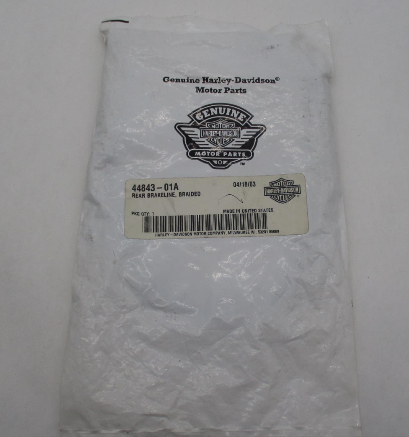 Harley Davidson Genuine NOS Rear Braided Brake Line Kit  44843-01A