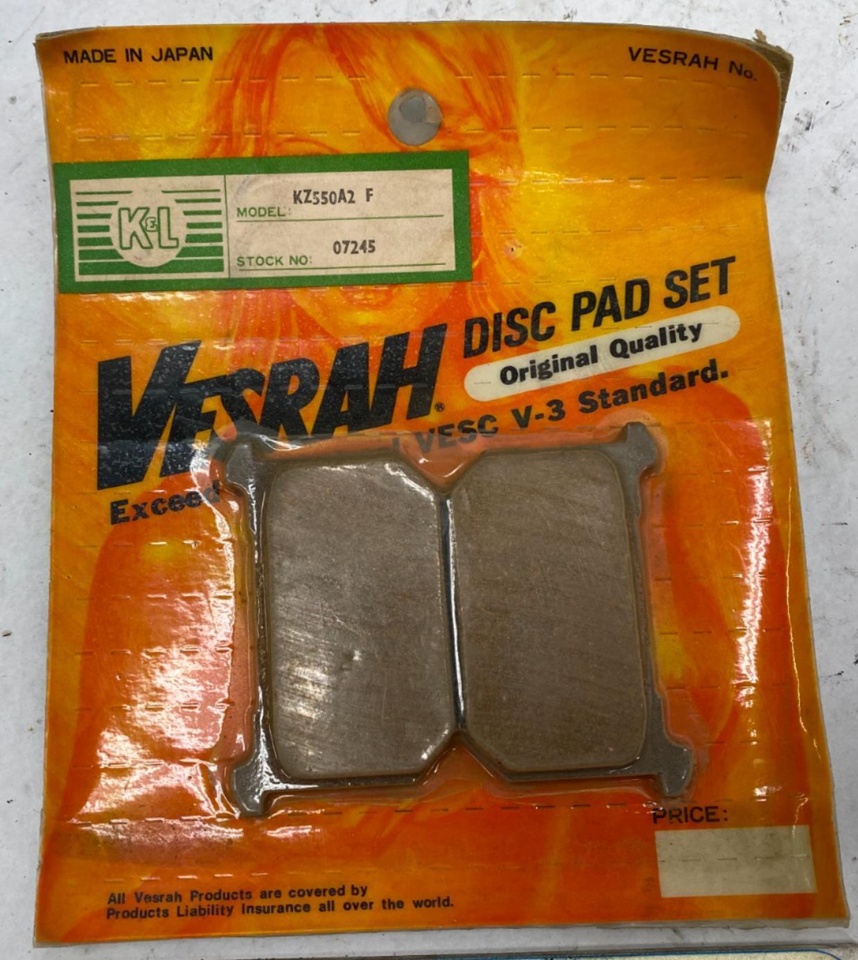 Vesrah Motorcycle Brake Pads KZ550A2-F 07245