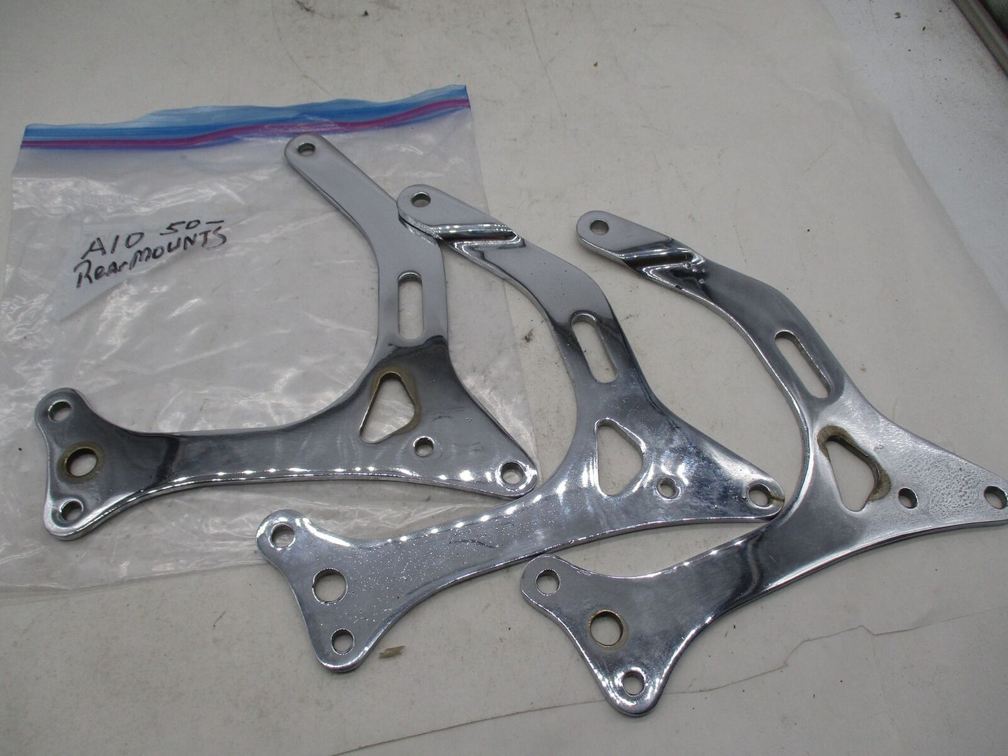 Lot of 3 BSA A10 PRe Unit Rear Chrome Motor Mount Brackets Mounts