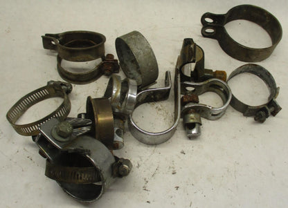 Large Mixed Lot of Harley Davidson Exhaust Muffler Hanger Clamps Brackets