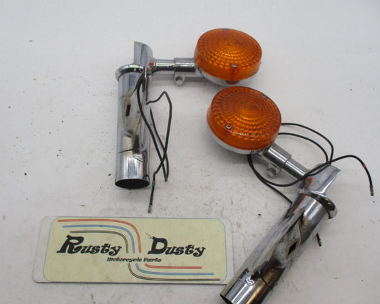 Vintage Honda CB650 CB 650 C CB650 Fork Mounted Left Right Front Turn Signals