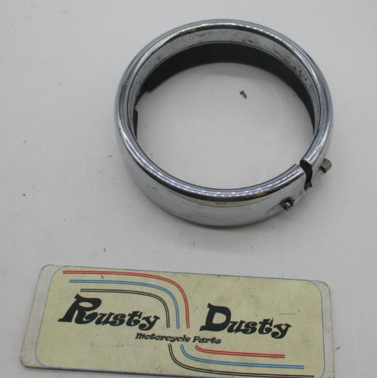 Harley  Genuine Road King Frenched Spotlight Auxiliary Light Trim Ring 4" Chrome