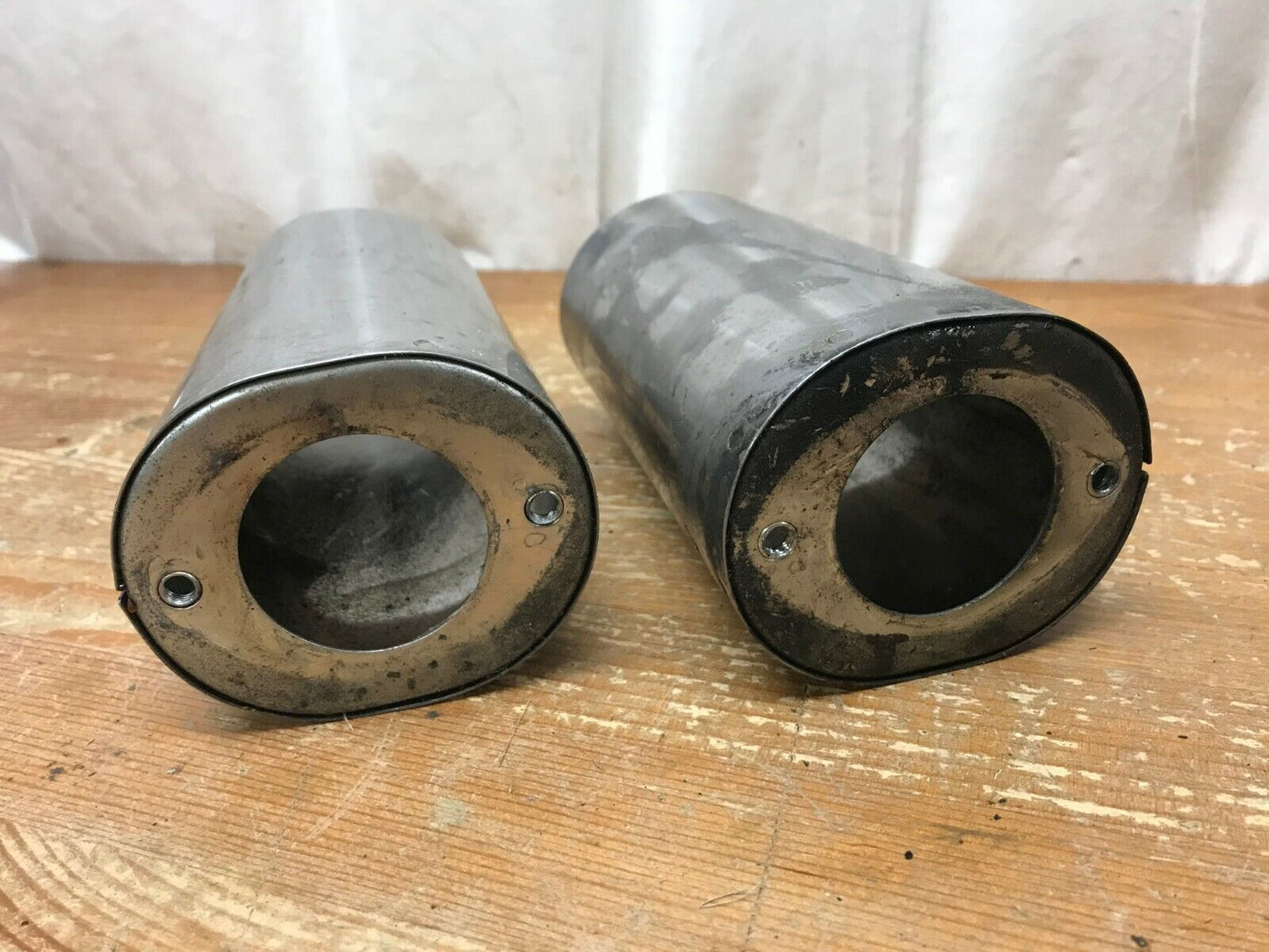 Harley Davidson Fork Covers Fatboy EVO Slide Covers Tin Set Pair Nice Shape