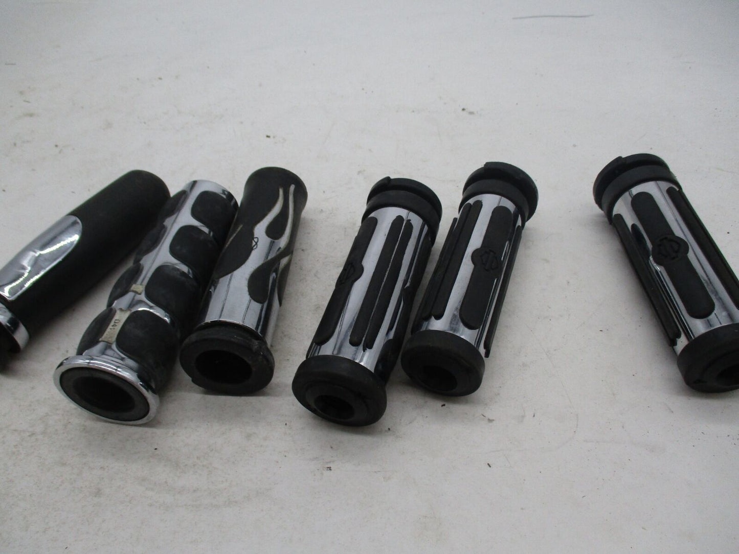 Mix Lot of Harley Davidson Handlebar Grips Chrome Rubber Ribbed