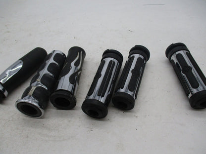 Mix Lot of Harley Davidson Handlebar Grips Chrome Rubber Ribbed