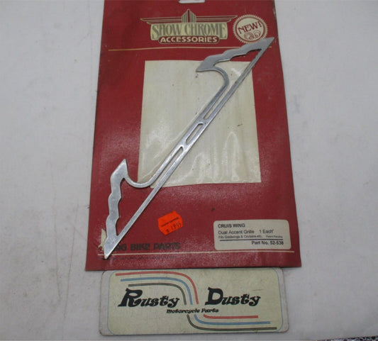 Show Chrome NOS Goldwing and Cruiser Dual Accent Grill Cruis Wing 52-538