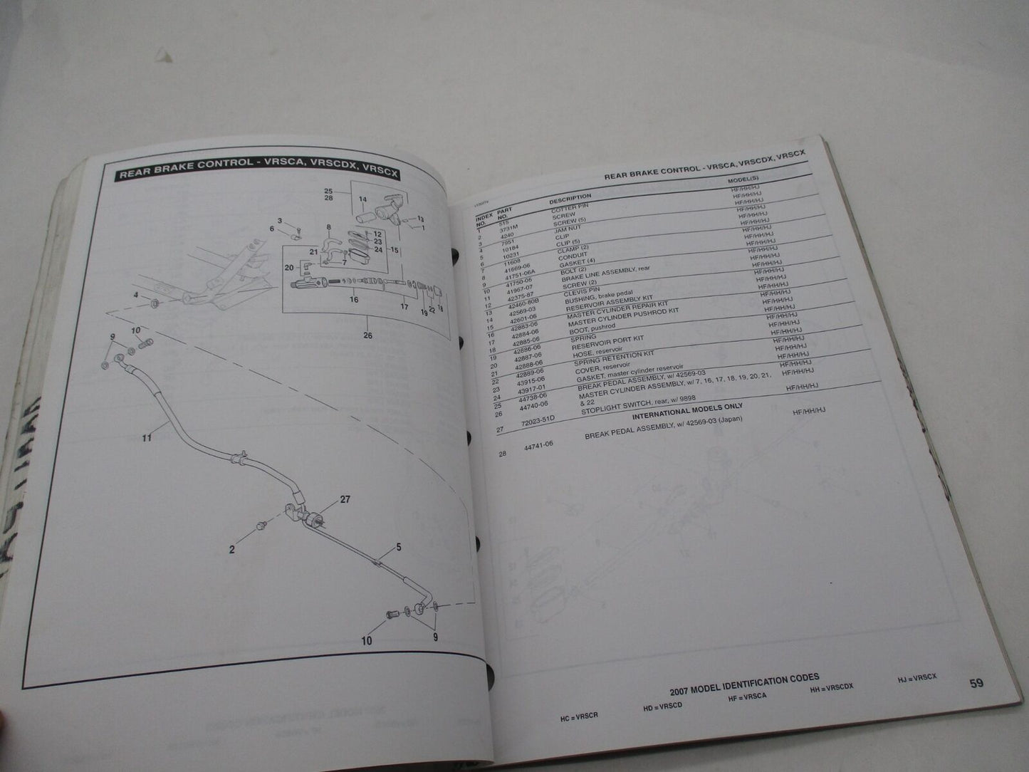 Harley Davidson Official Factory Genuine 2007 V-Rod VRSC Parts Catalog 99457-07