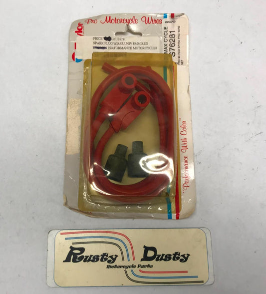 Spark Plug Wires 8mm Universal Red 90 Degree Boots 24" Long Sprio Core Pro