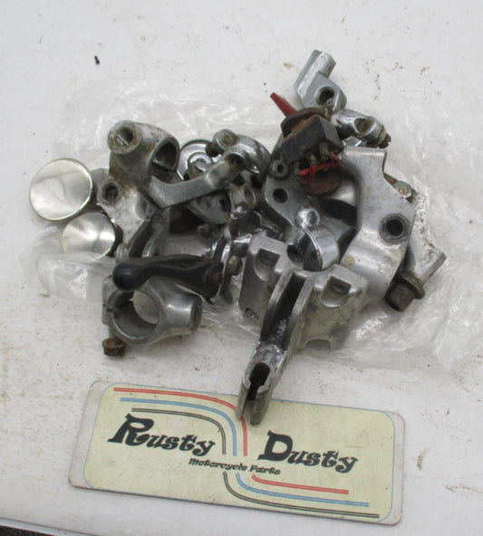 Large Mixed Lot of Vintage Motorcycle Hand Control Lever Brackets & Perches