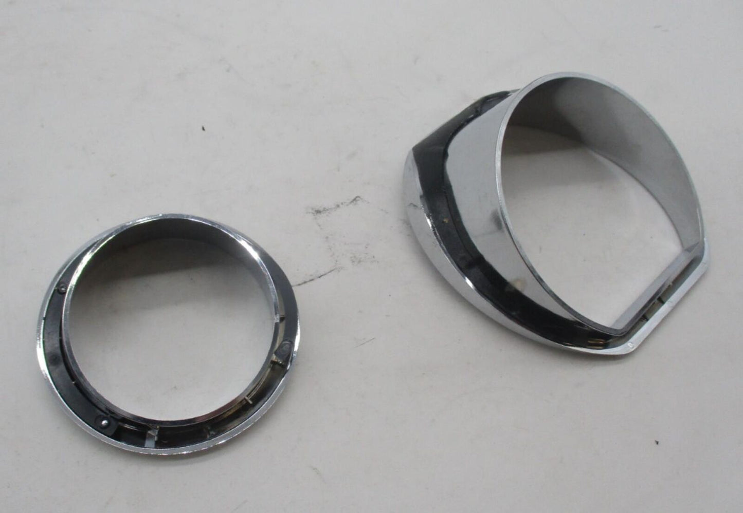 Mixed lot of 2 Harley Davidson Chrome Light Trim Rings w/ integrated visors