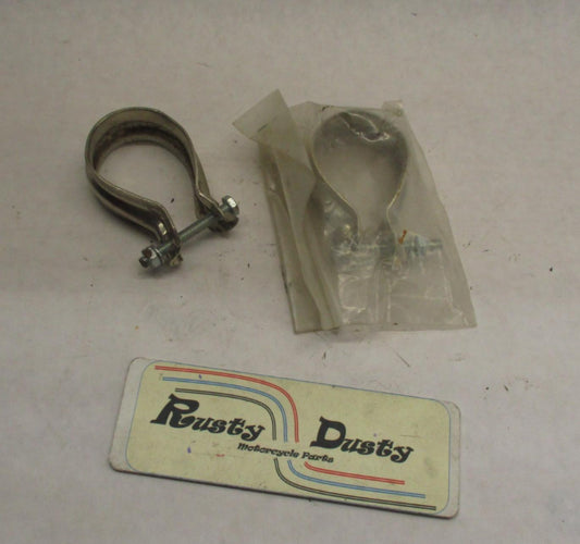 Set of 2 Harley Panhead Shovelhead Knucklehead 2" Exhaust Clamps