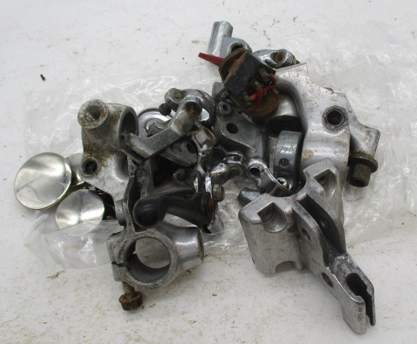 Large Mixed Lot of Vintage Motorcycle Hand Control Lever Brackets & Perches