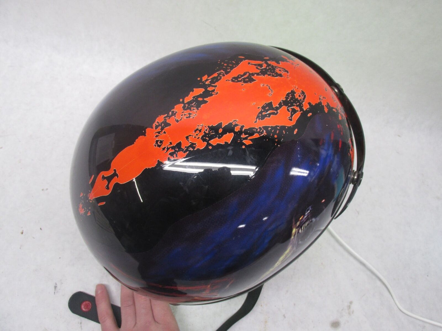 Outlaw Black and Red Large L T-70 Motorcycle Half Helmet 59-60cm
