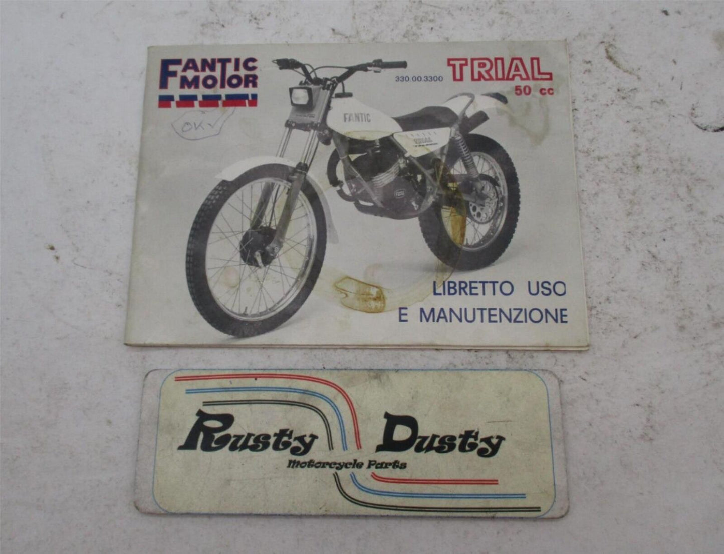 Vintage Original Fantic Motor 50cc Trial Trials Manual Book