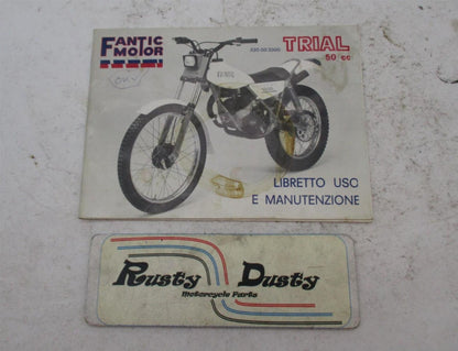 Vintage Original Fantic Motor 50cc Trial Trials Manual Book