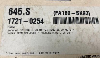 Parts Unlimited 645 HF Front Brake Pads Yamaha FZR VMAX