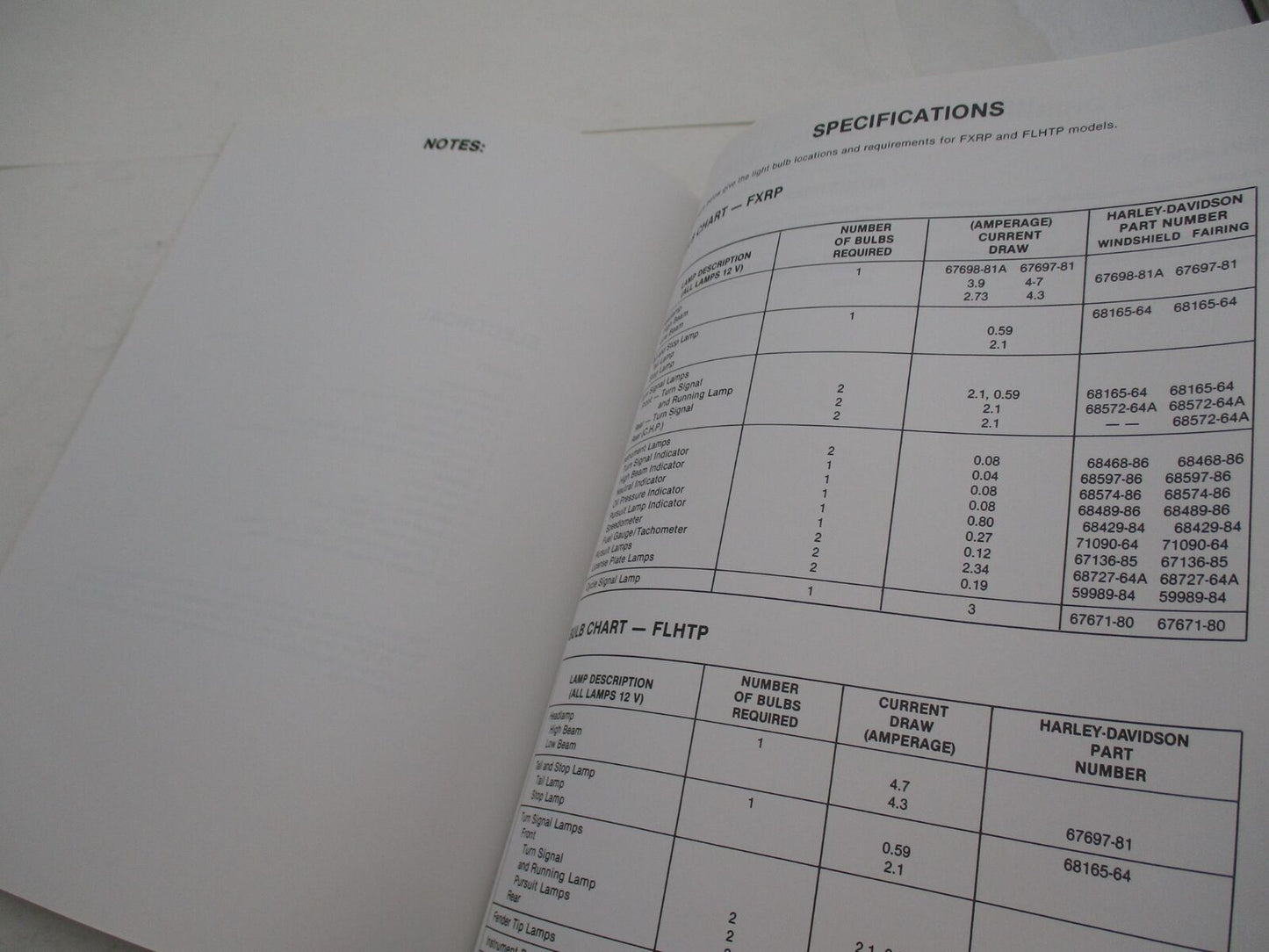 Harley Davidson Official 1989 Police Service Manual Supplement 99483-89SP