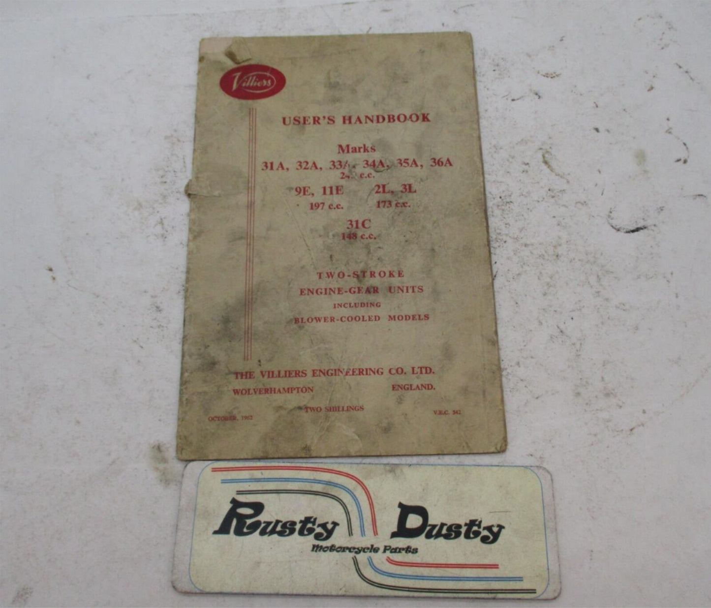 Norton Villers 1962 User's Handbook Two-Stroke Engine Gear Units