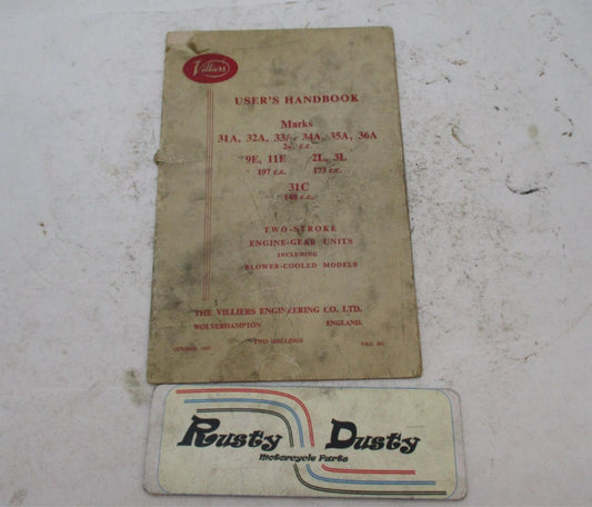 Norton Villers 1962 User's Handbook Two-Stroke Engine Gear Units