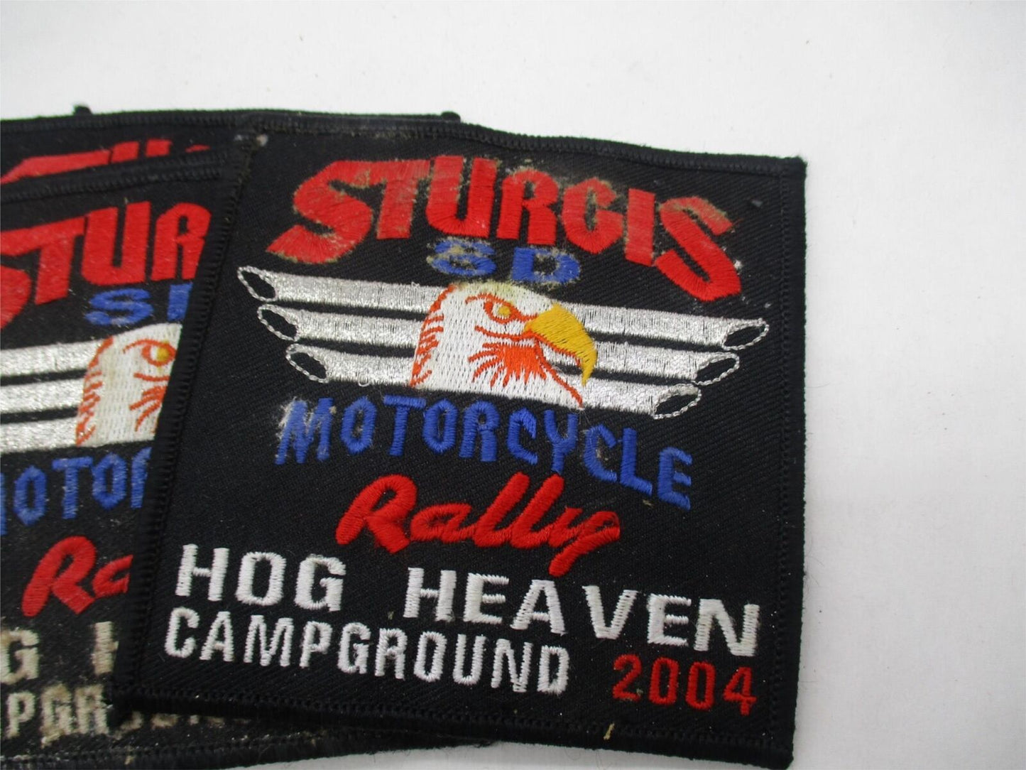 Lot of 8 2004 Sturgis Motorcycle Hog Heaven Campground Patches 3.5" x 3.5"