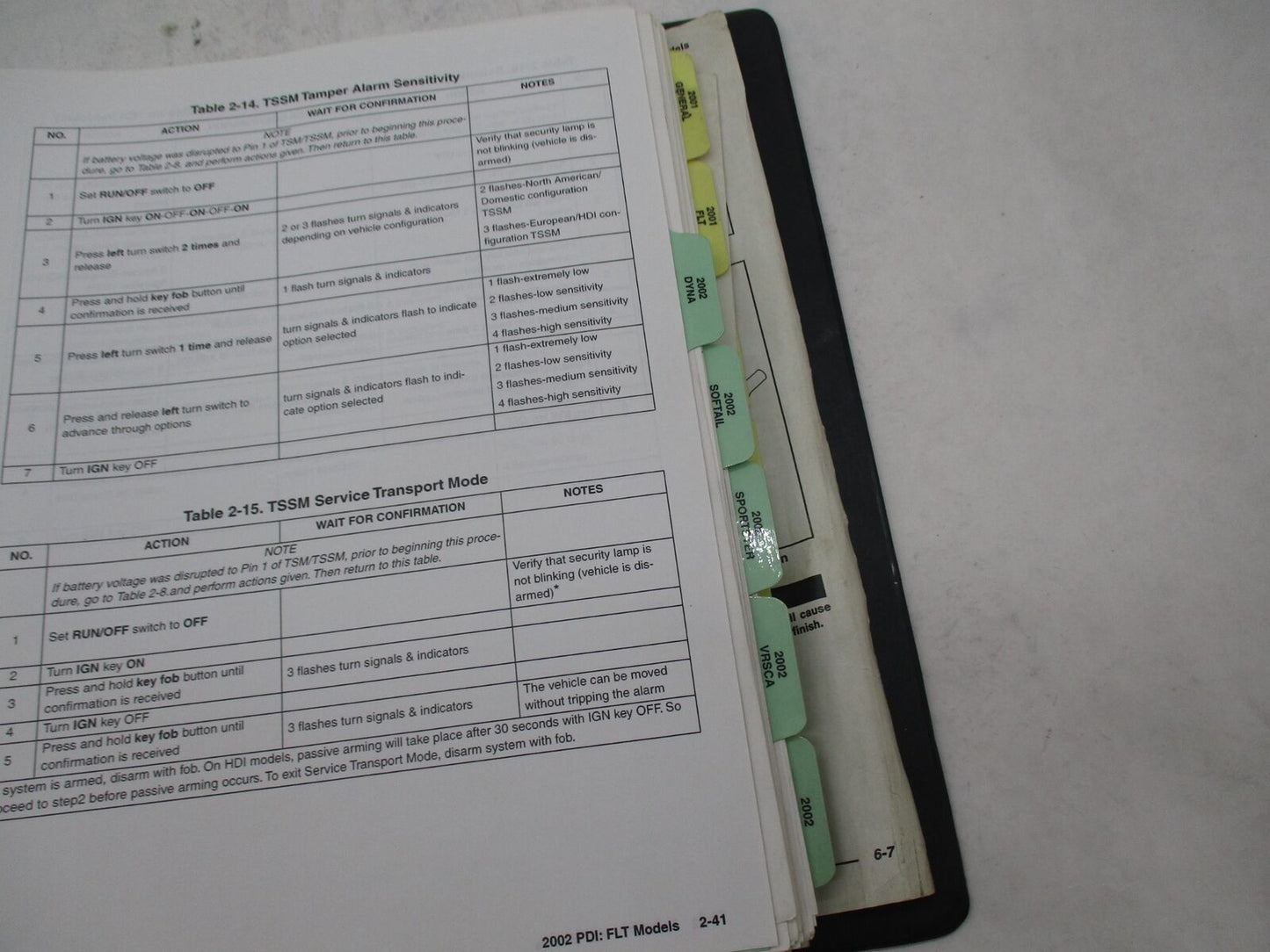 Harley Davidson Factory 2002 Pre Delivery Set Up Manual Instructions 99947-02